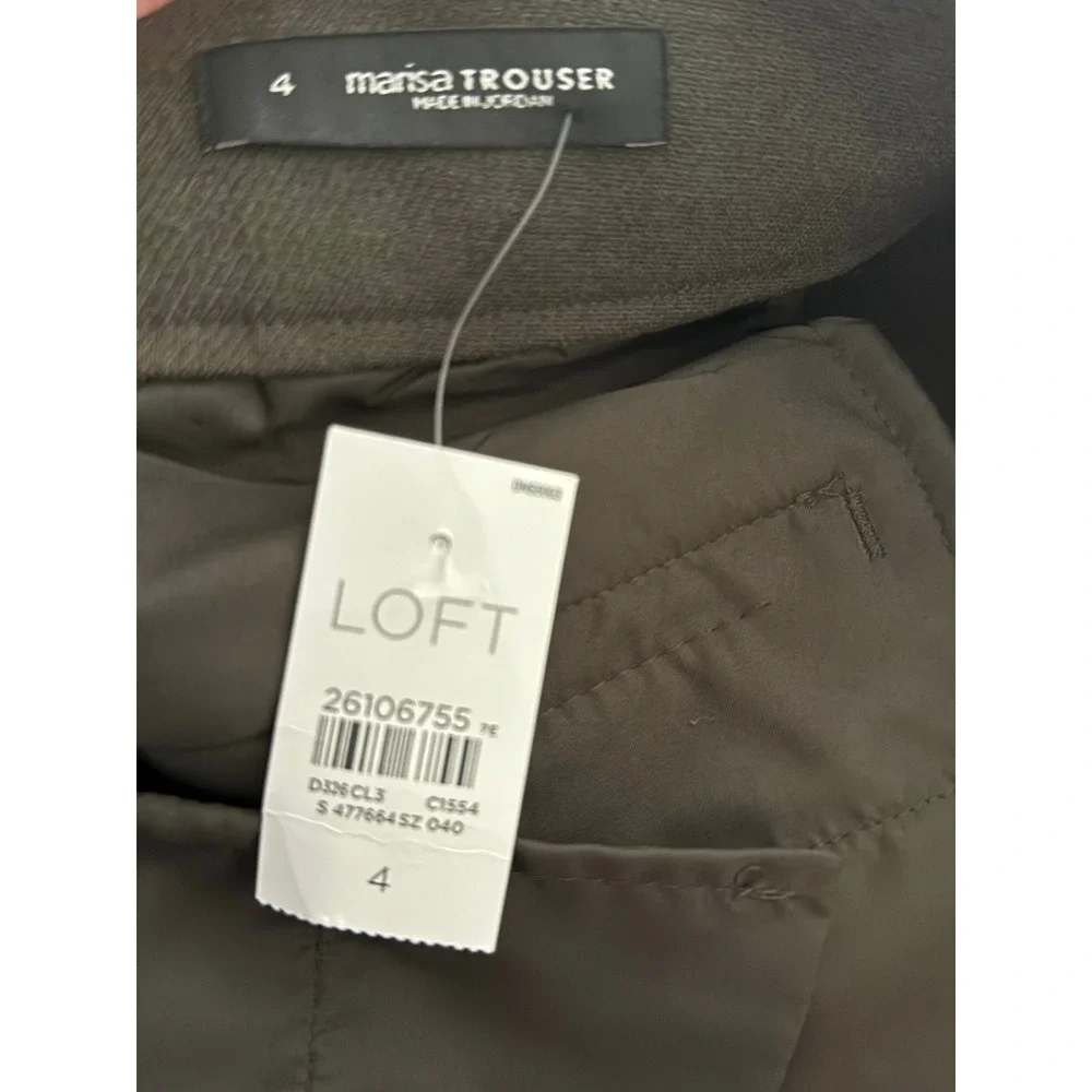 Loft Marisa Trouser Pant in Winter Olive Green Straight Leg NWT Women's size 4